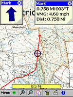 Memory-Map on a PDA showing the Navigation pointer